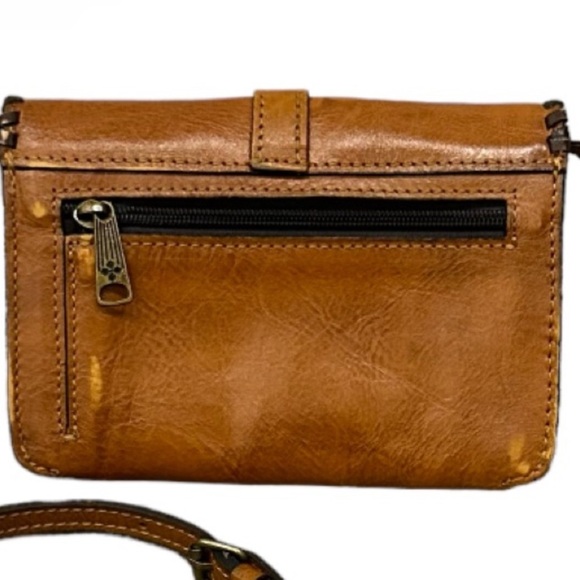 Patricia Nash TORRI Florence Brown Tooled Leather Floral Boho Crossbody Bag